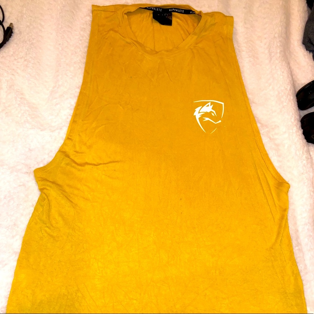 Alphalete Cut Off Tank Top Yellow Men’s L
